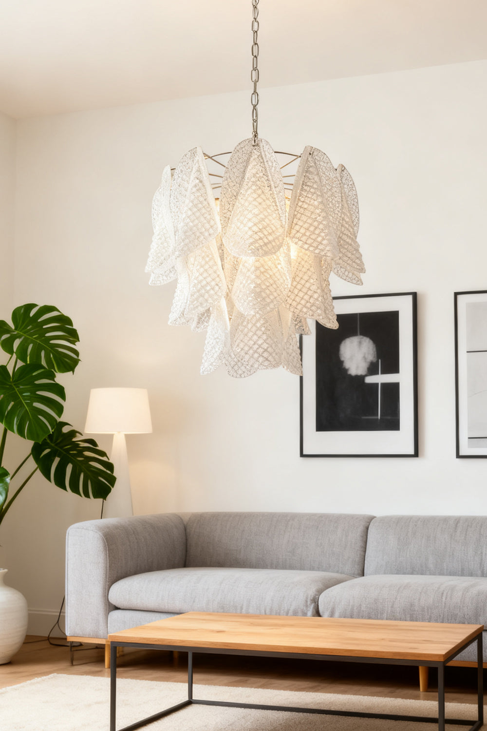 Murano Glass Leaf Chandelier