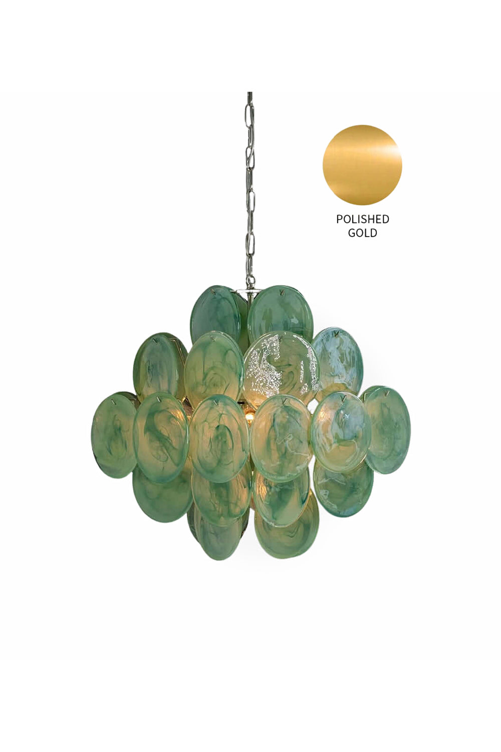 Murano Green Disks Chandelier