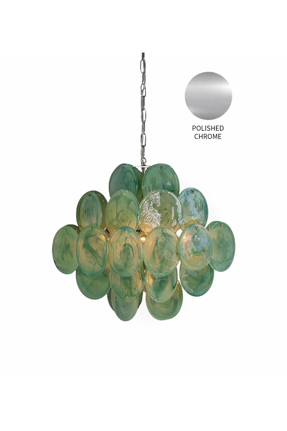Murano Green Disks Chandelier