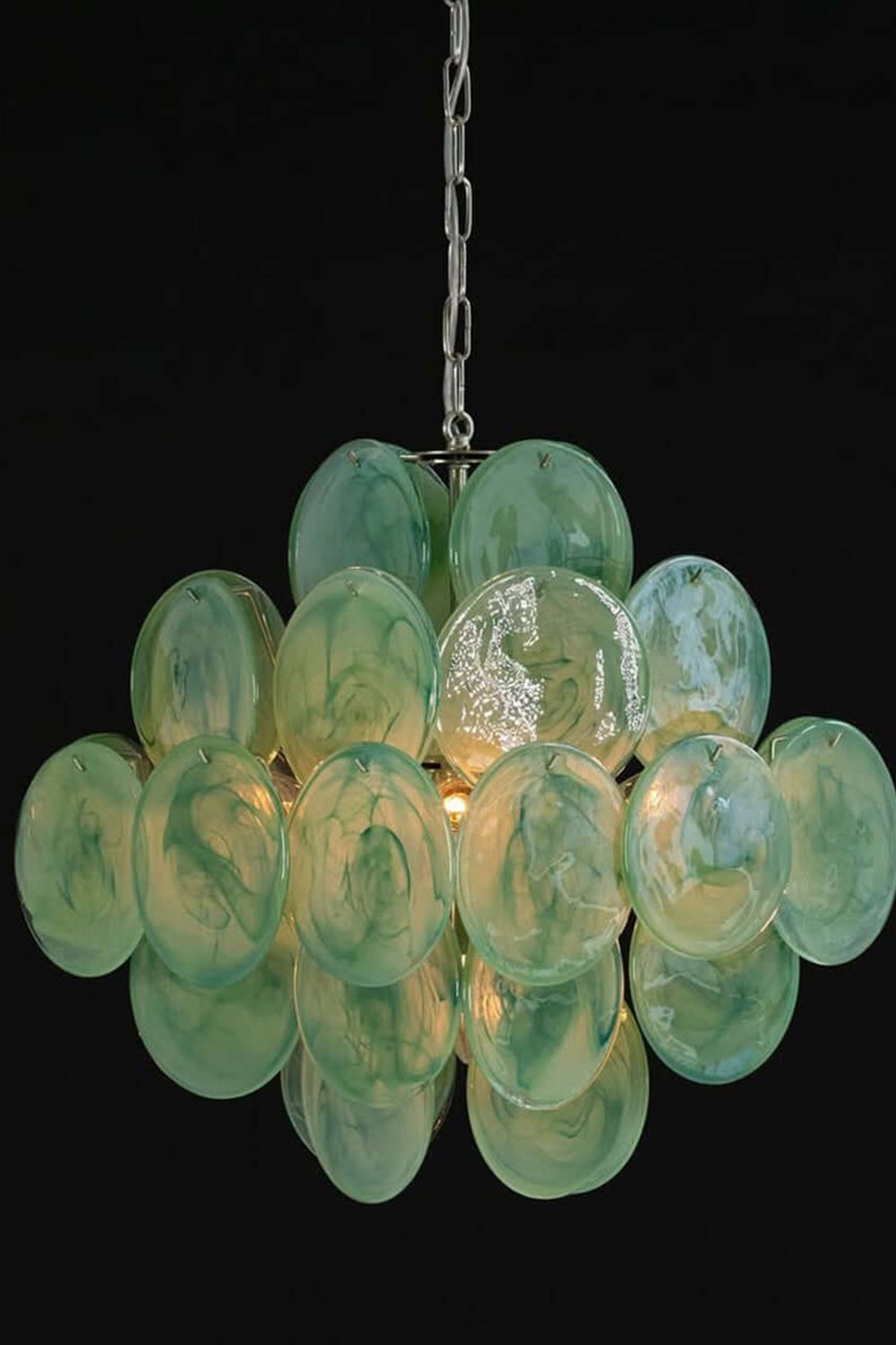 Murano Green Disks Chandelier