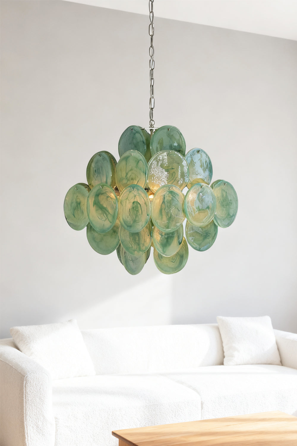 Murano Green Disks Chandelier
