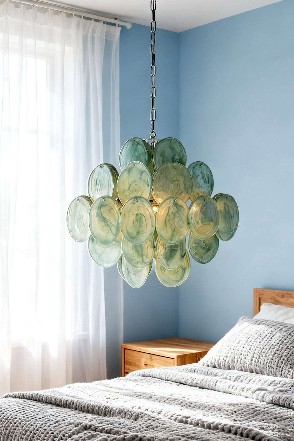 Murano Green Disks Chandelier