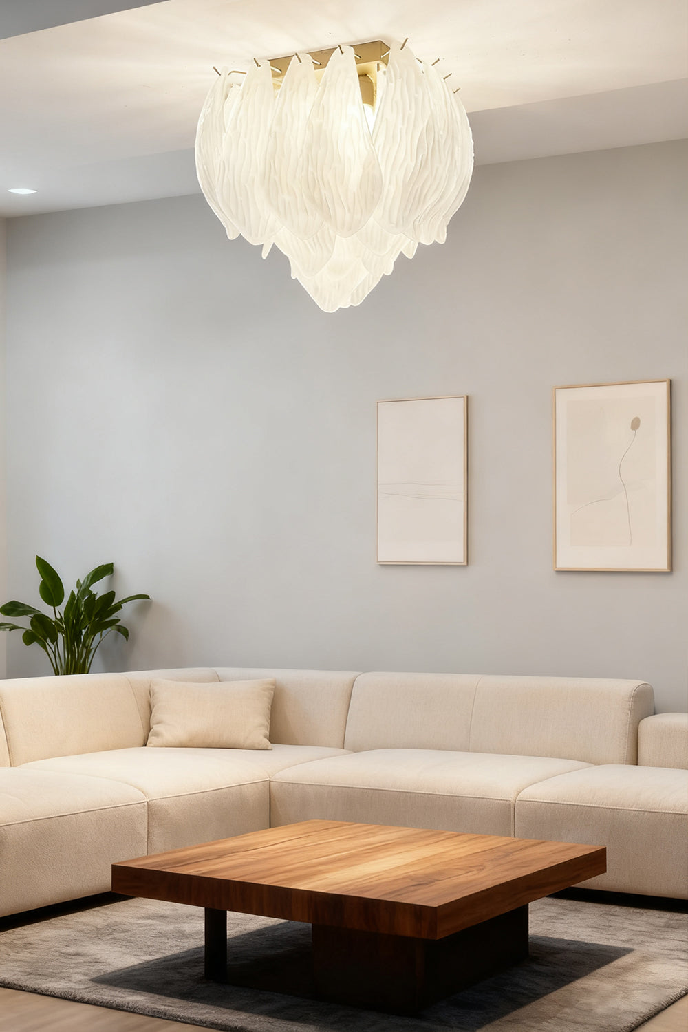 Murano Leaf Glass Ceiling Lighta