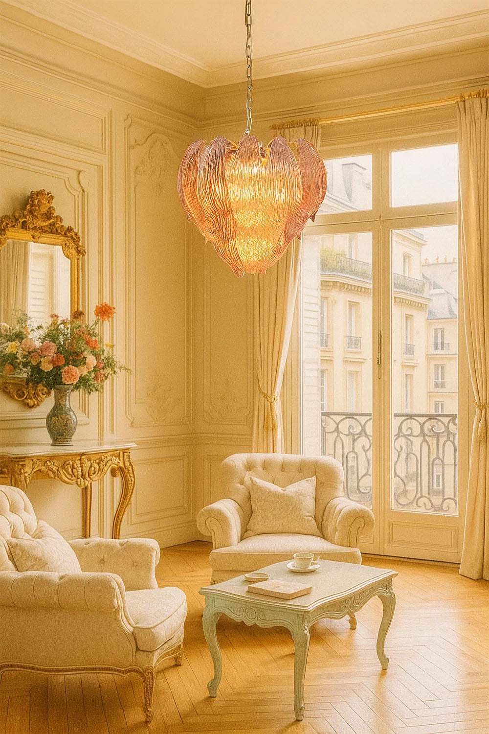 Murano Petal Glass Chandelier