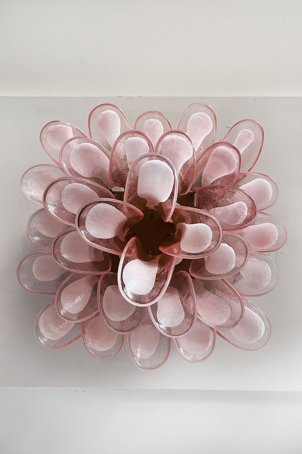 Murano Pink Glass Petal Ceiling Lamp