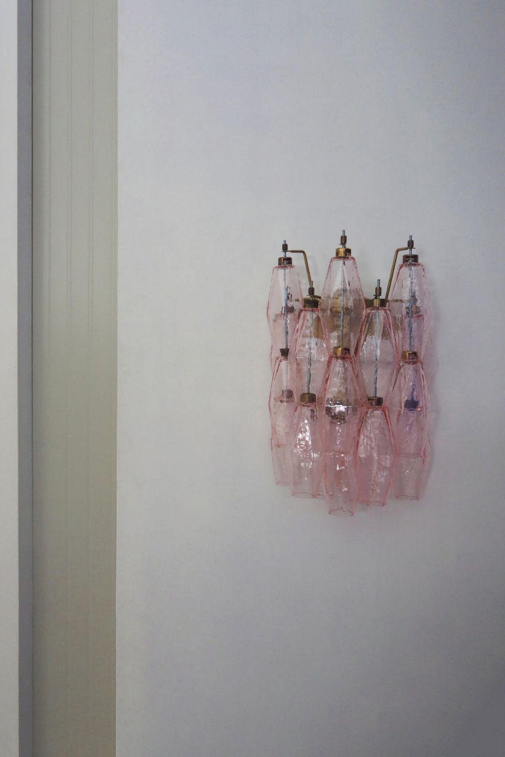 Vintage Murano Poliedri Pink Wall Lamp