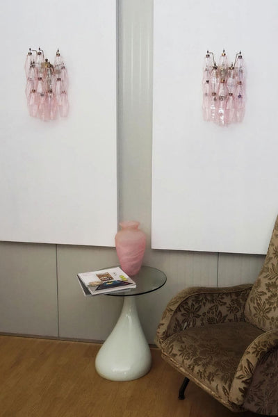 Vintage Murano Poliedri Pink Wall Lamp