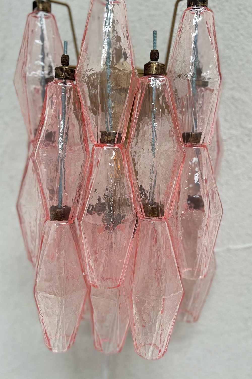 Vintage Murano Poliedri Pink Wall Lamp