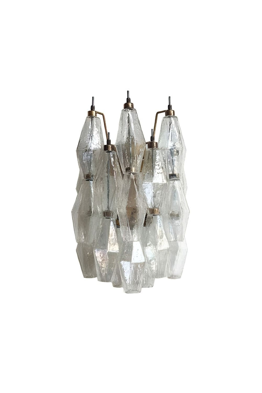 Vintage Murano Poliedri Transparent Wall Lamp