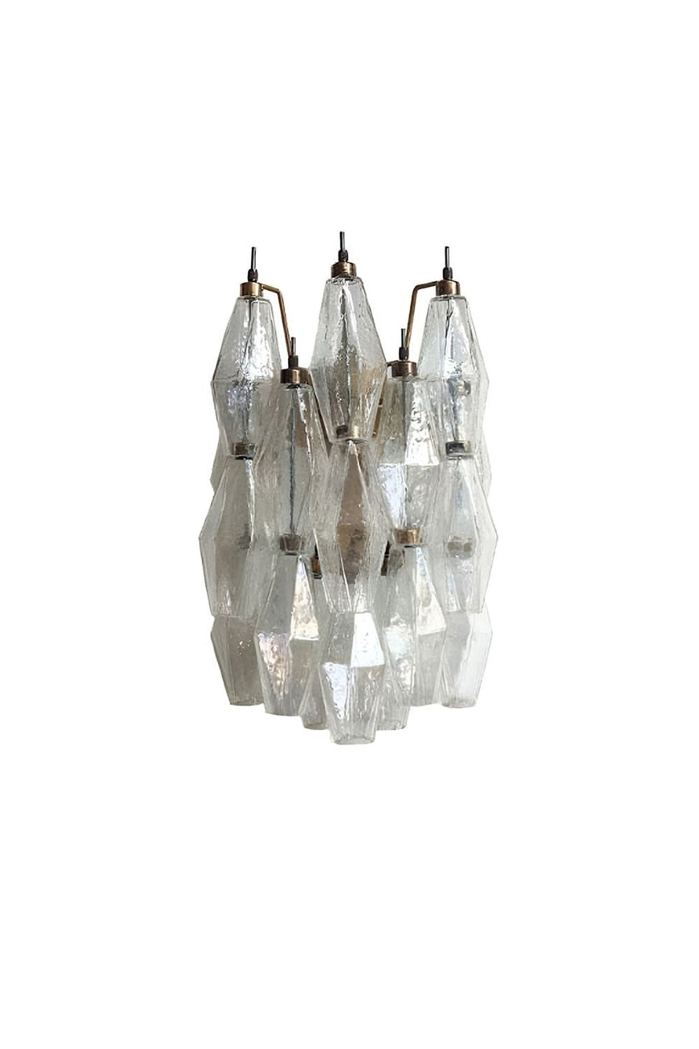 Vintage Murano Poliedri Transparent Wall Lamp