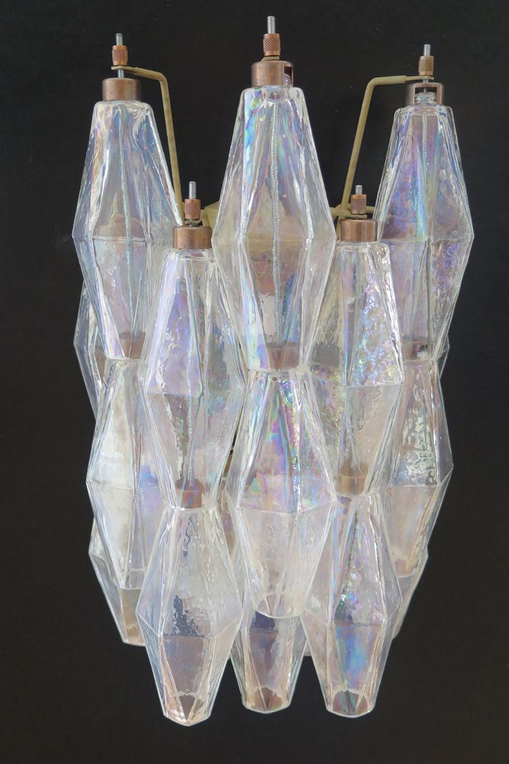 Vintage Murano Poliedri Transparent Wall Lamp