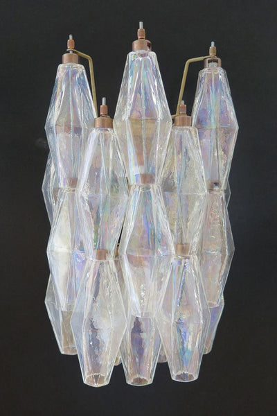 Vintage Murano Poliedri Transparent Wall Lamp