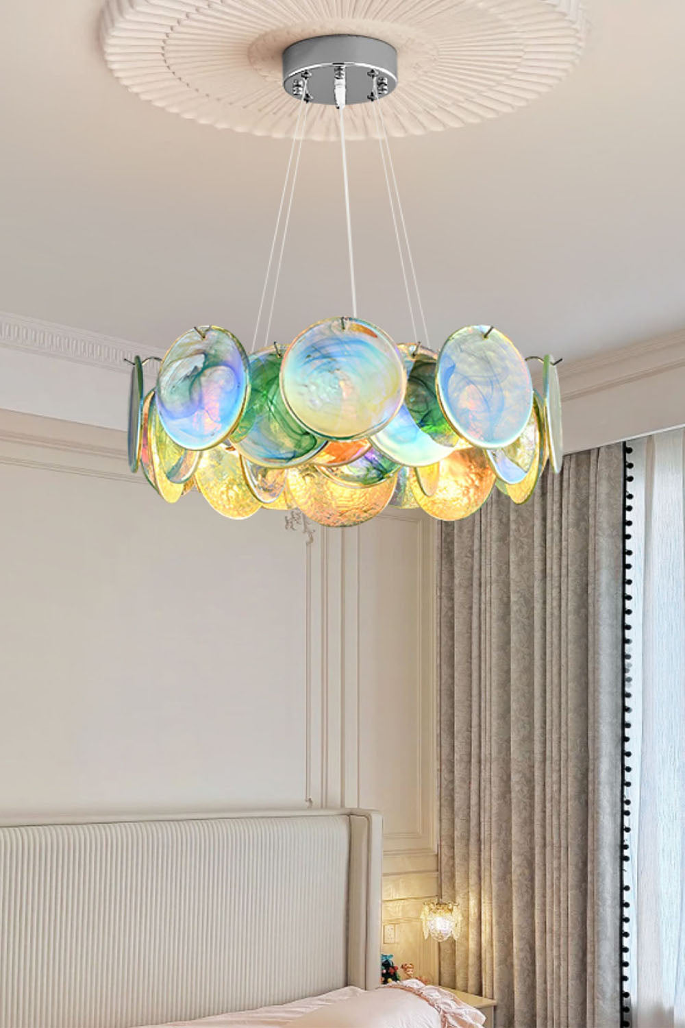 Murano Rainbow Discs Chandelier