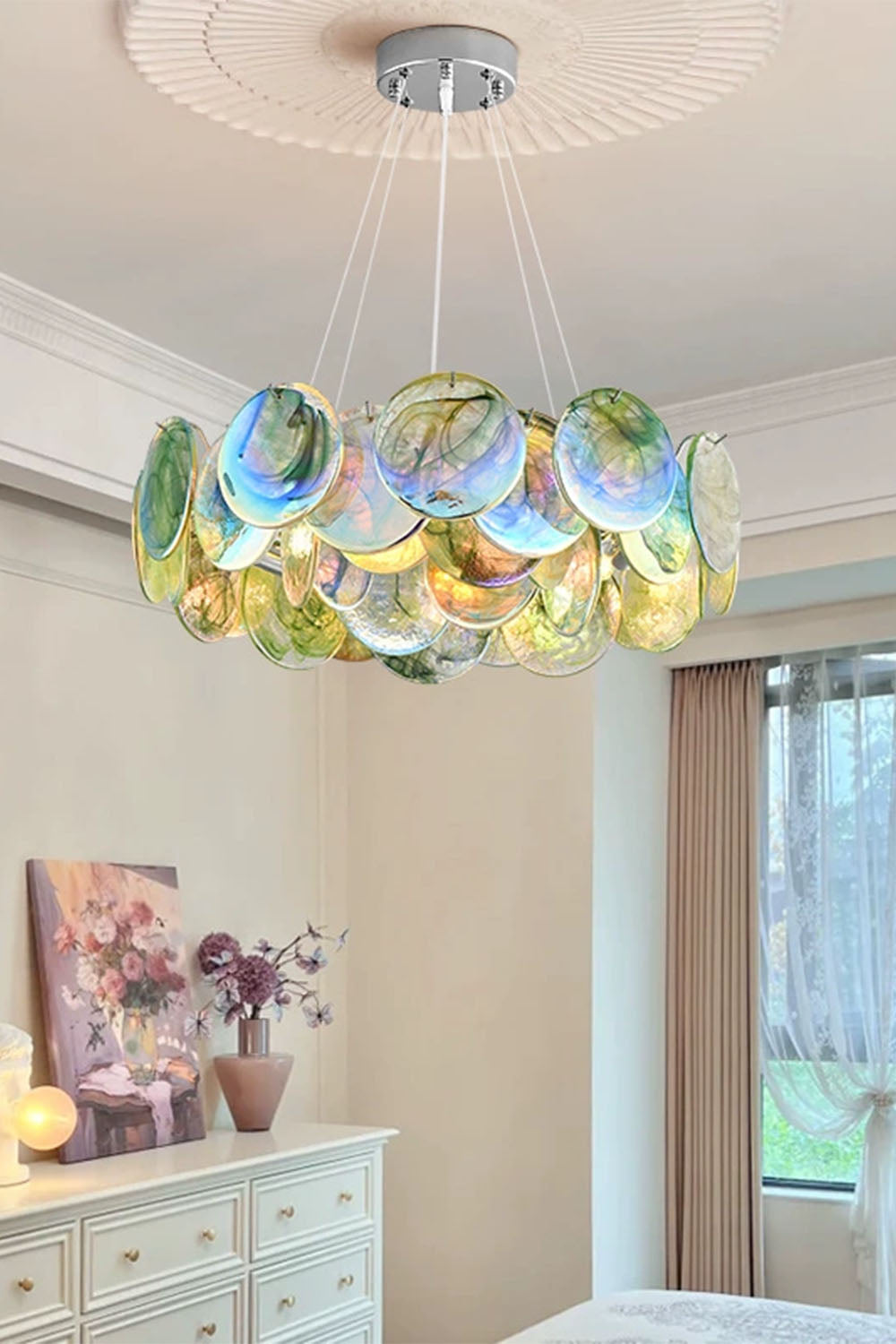 Murano Rainbow Discs Chandelier