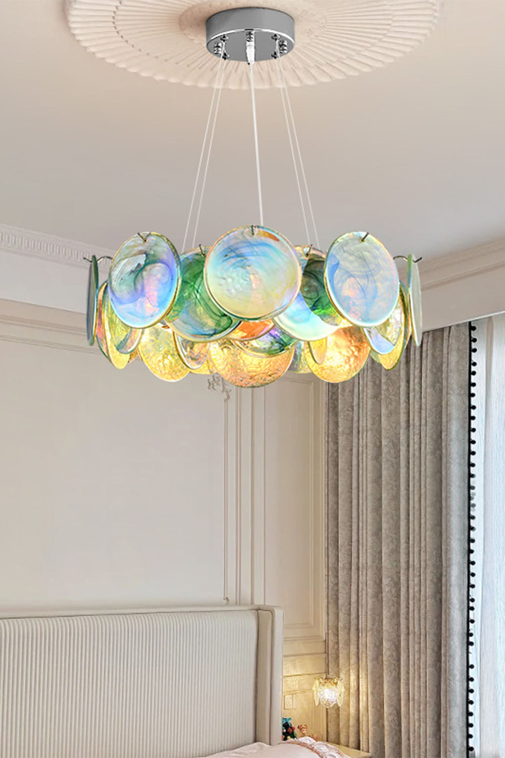 Murano Rainbow Discs Chandelier