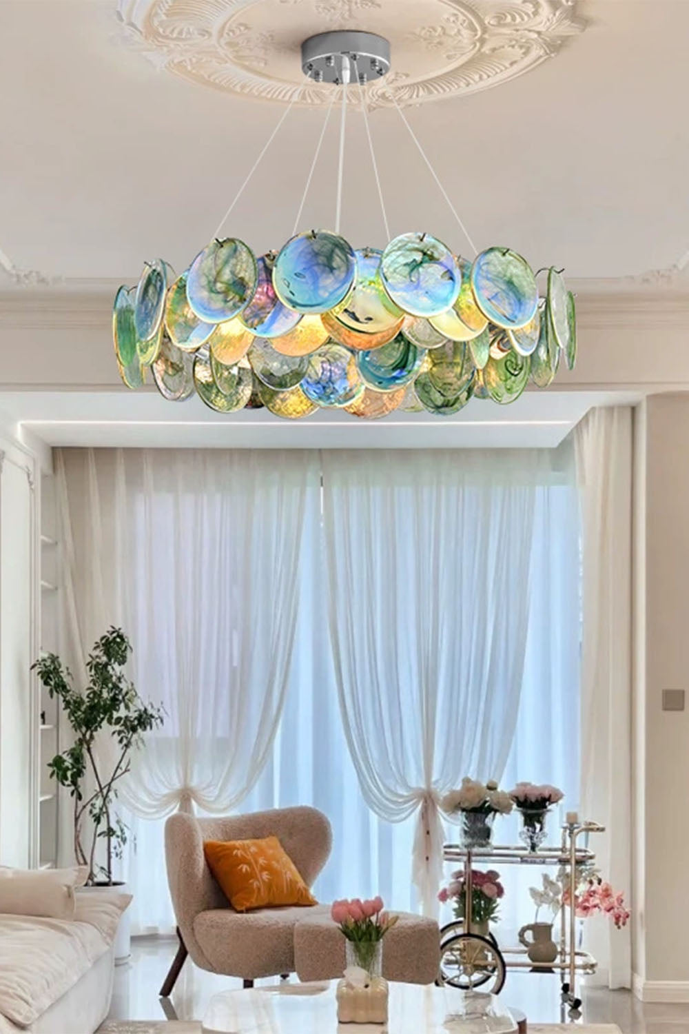 Murano Rainbow Discs Chandelier