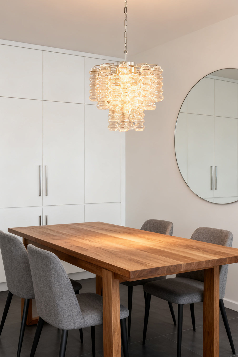 Murano Ripple Glass Tube Chandelier