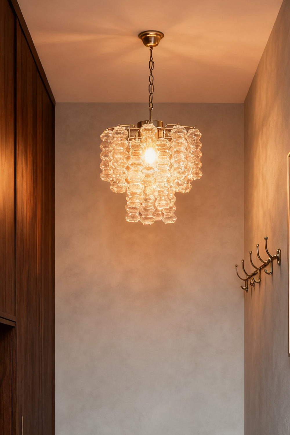 Murano Ripple Glass Tube Chandelier