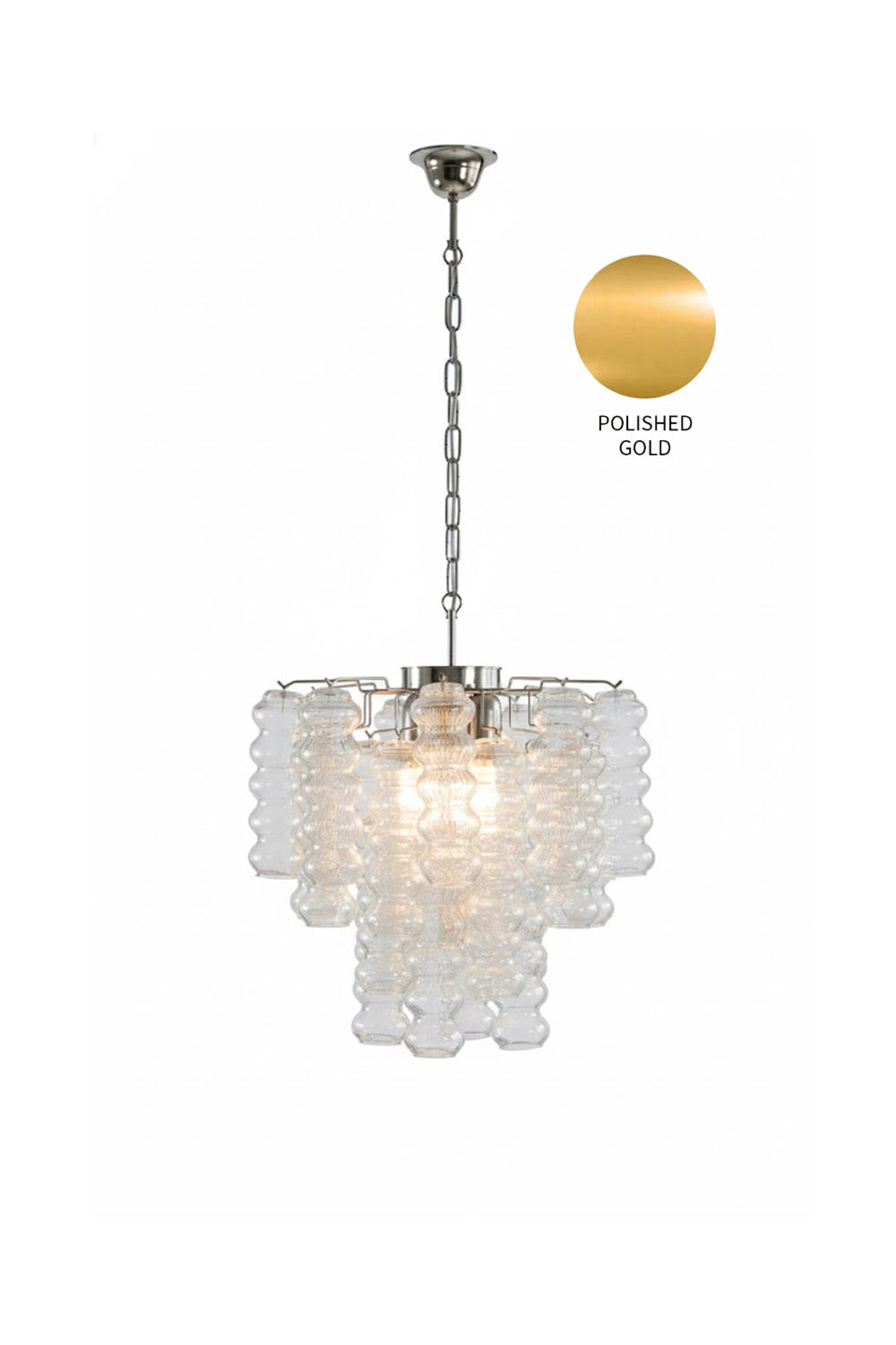 Murano Ripple Glass Tube Chandelier