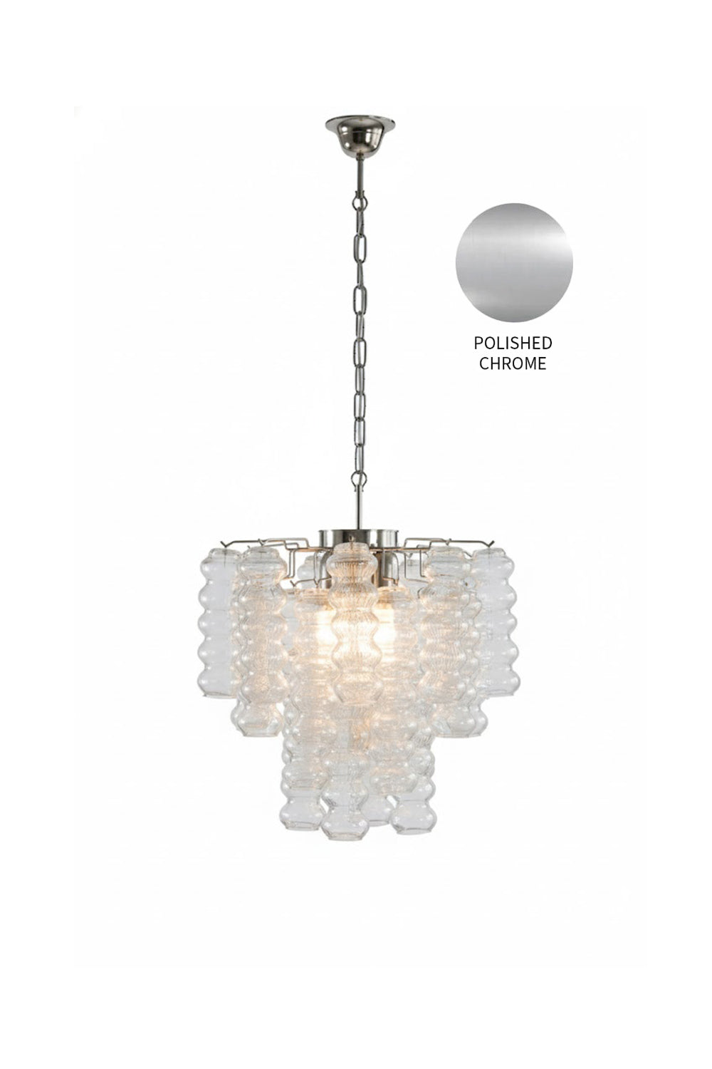 Murano Ripple Glass Tube Chandelier