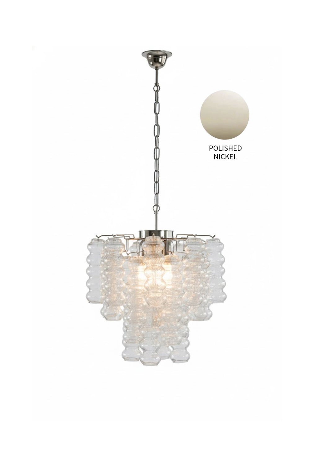 Murano Ripple Glass Tube Chandelier