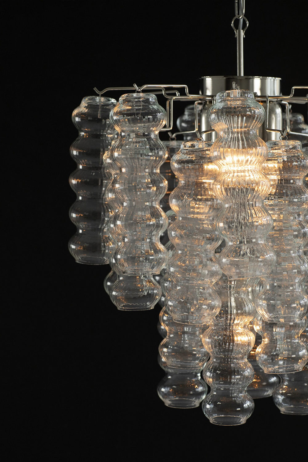 Murano Ripple Glass Tube Chandelier