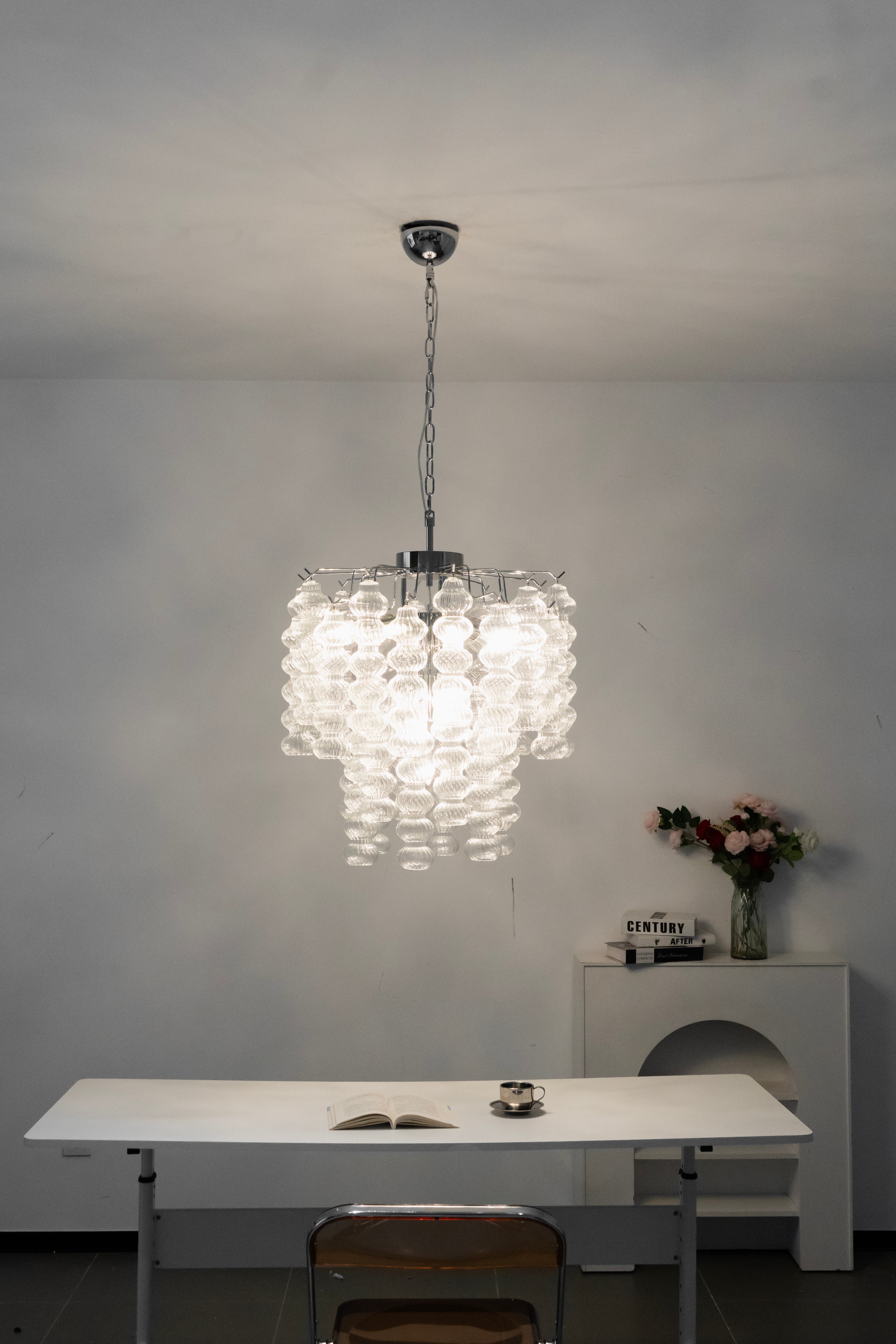 Murano Ripple Glass Tube Chandelier