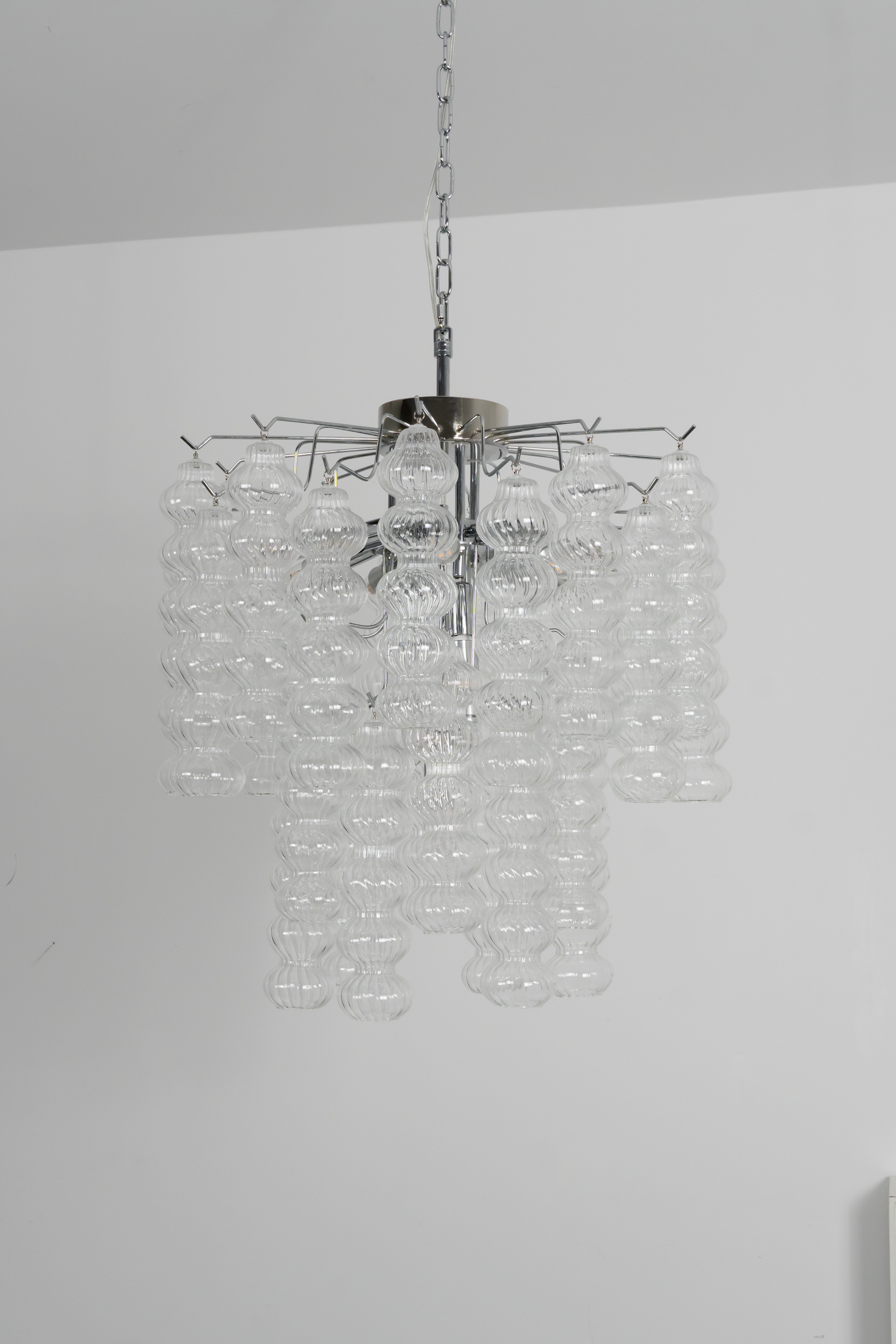 Murano Ripple Glass Tube Chandelier