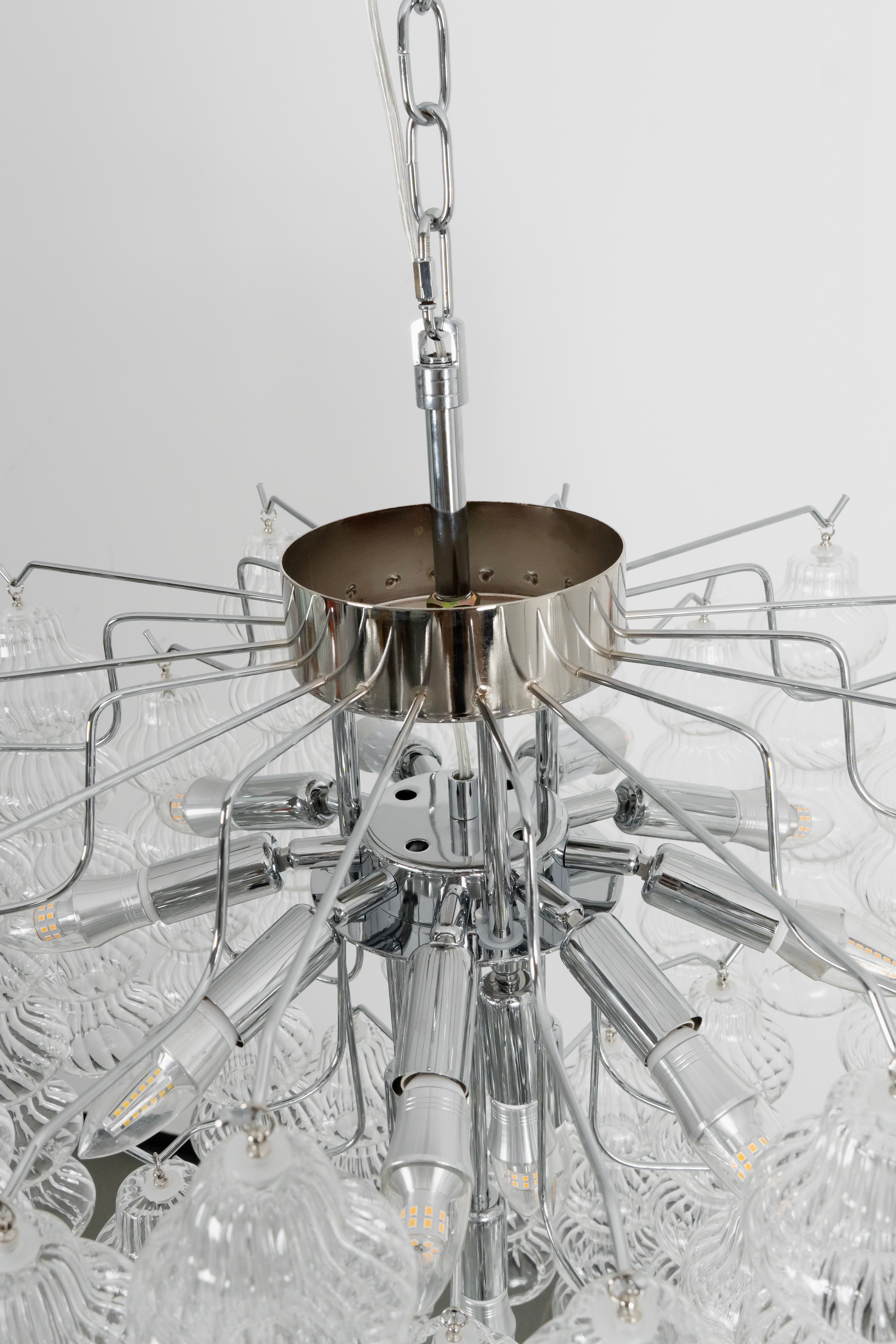 Murano Ripple Glass Tube Chandelier