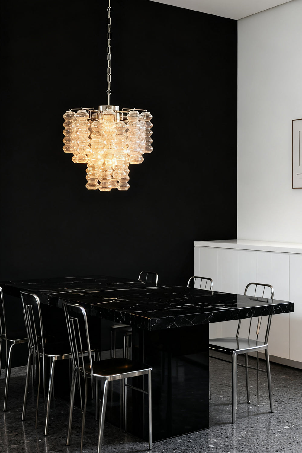 Murano Ripple Glass Tube Chandelier