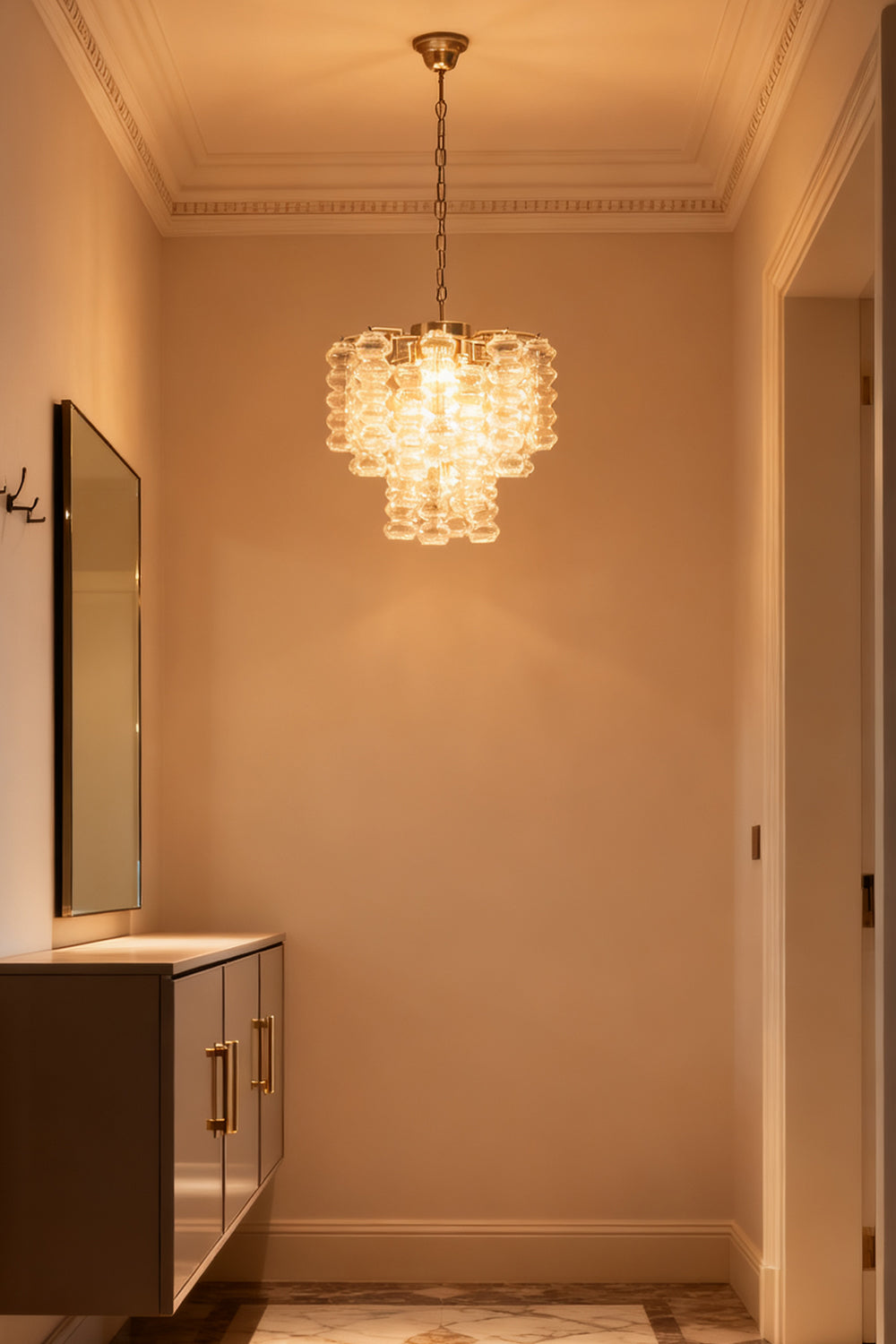 Murano Ripple Glass Tube Chandelier