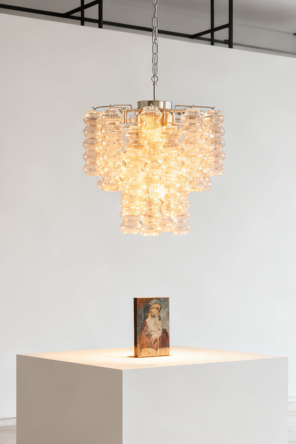 Murano Ripple Glass Tube Chandelier