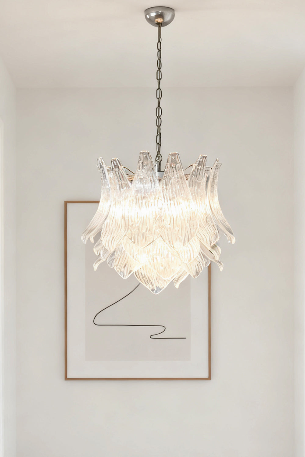 Murano Ripple Leaf Glass Chandelier