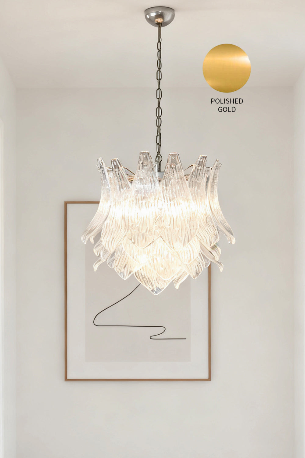 Murano Ripple Leaf Glass Chandelier
