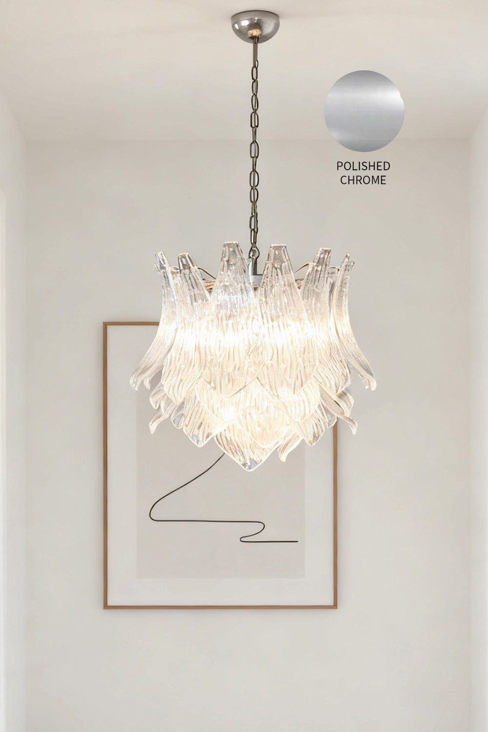 Murano Ripple Leaf Glass Chandelier