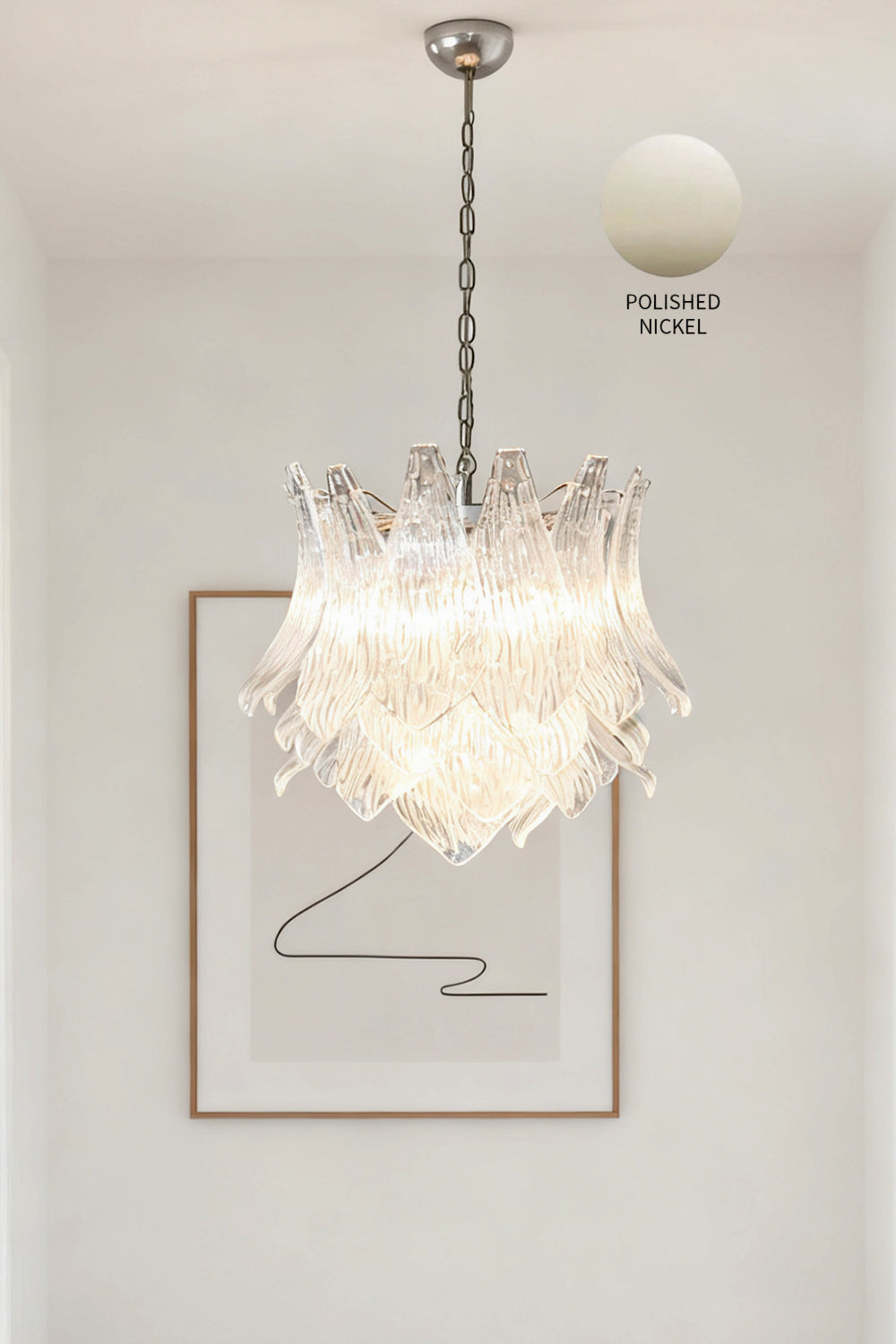 Murano Ripple Leaf Glass Chandelier
