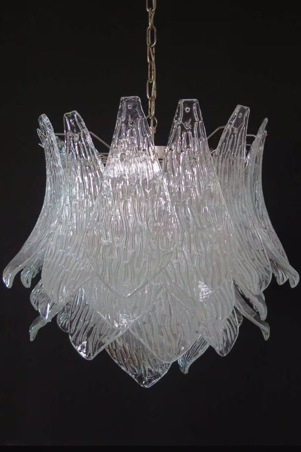 Murano Ripple Leaf Glass Chandelier
