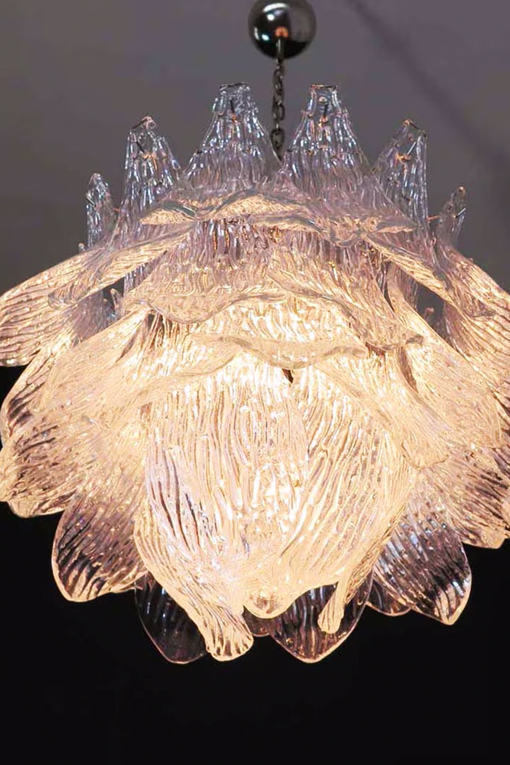 Murano Ripple Leaf Glass Chandelier