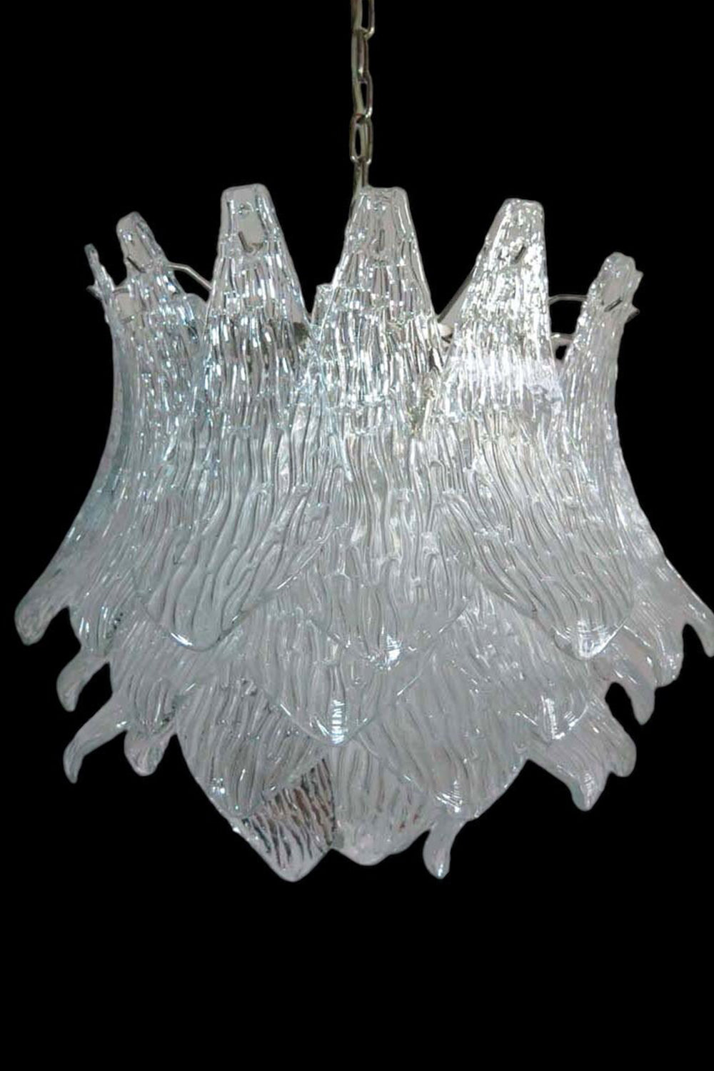 Murano Ripple Leaf Glass Chandelier