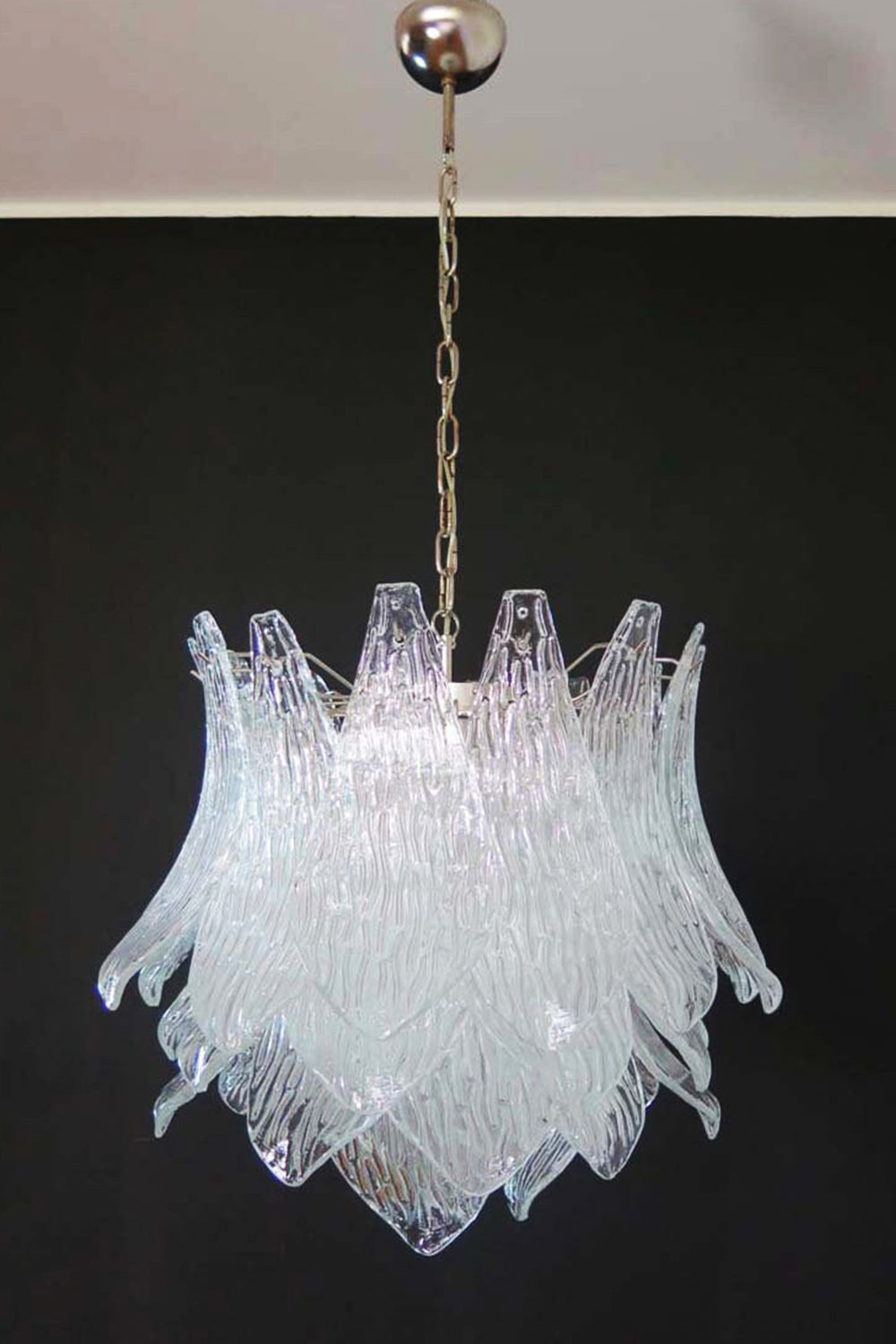 Murano Ripple Leaf Glass Chandelier