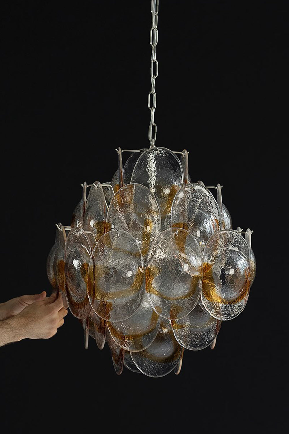 Murano Shell-Shaped Glass Chandelier
