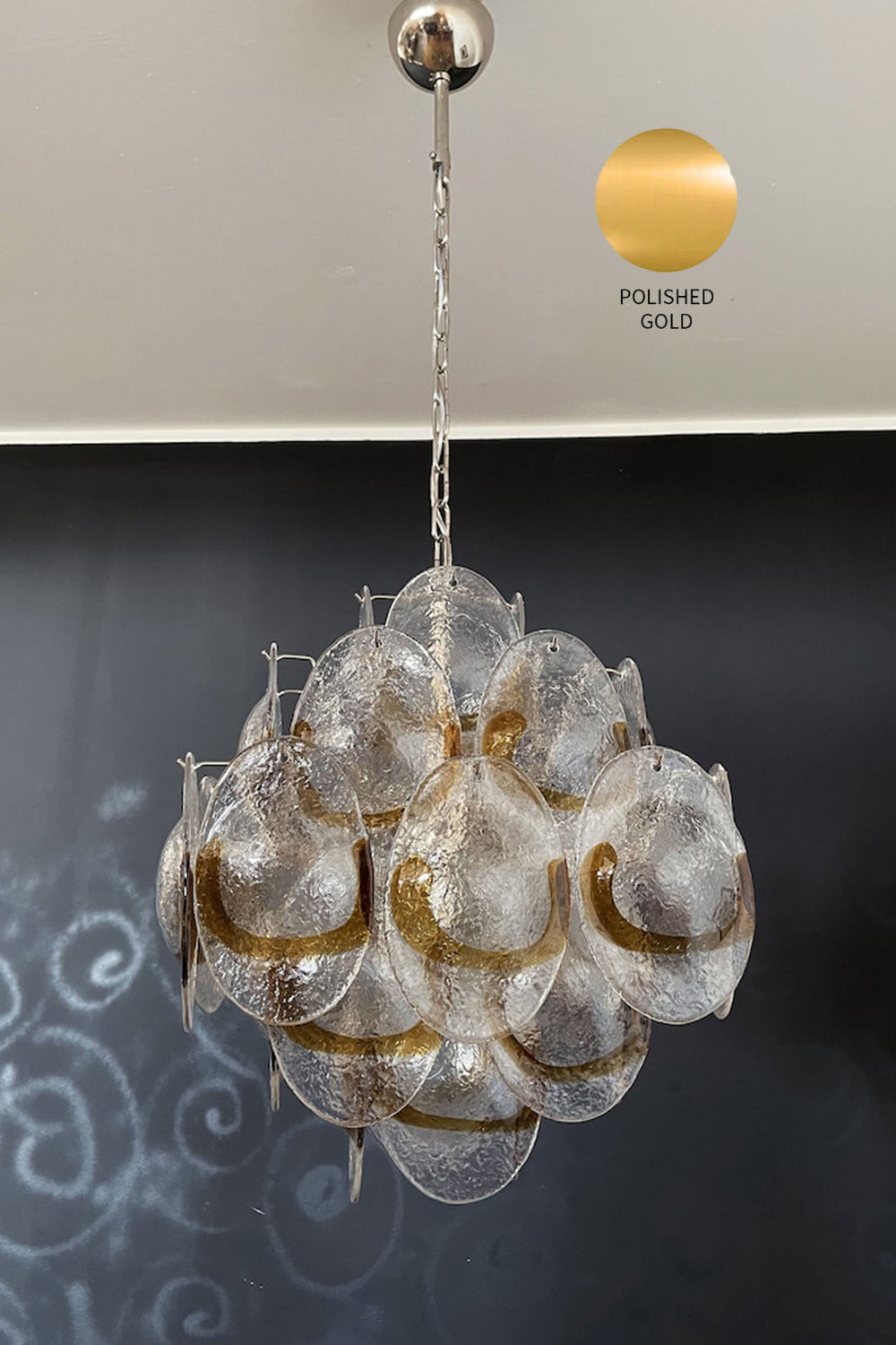 Murano Shell-Shaped Glass Chandelier