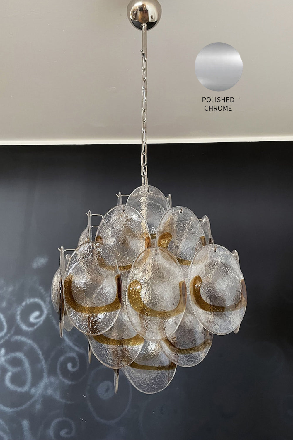 Murano Shell-Shaped Glass Chandelier