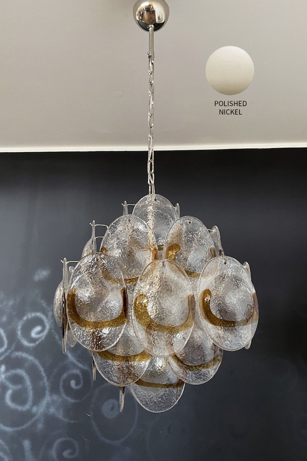 Murano Shell-Shaped Glass Chandelier