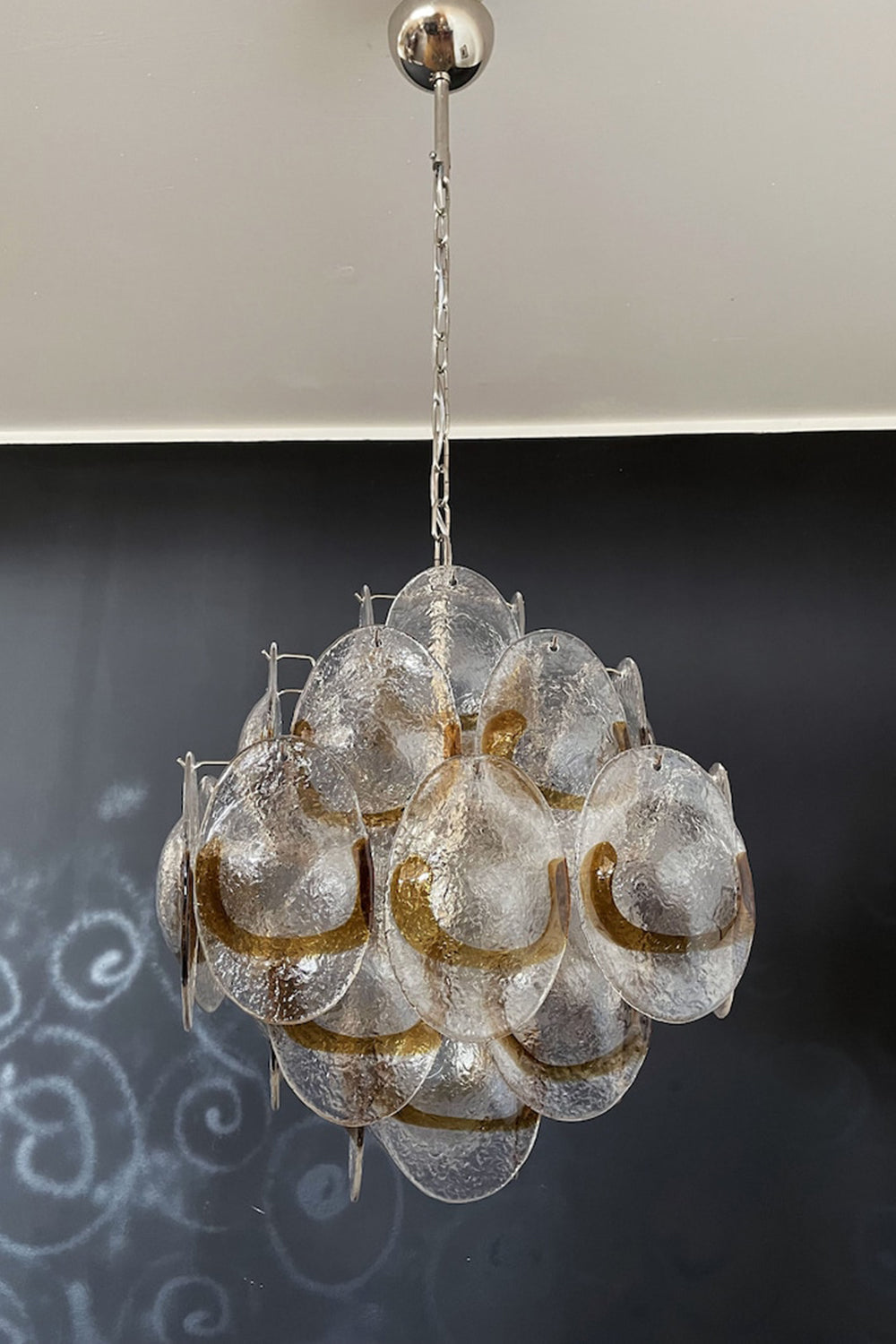 Murano Shell-Shaped Glass Chandelier