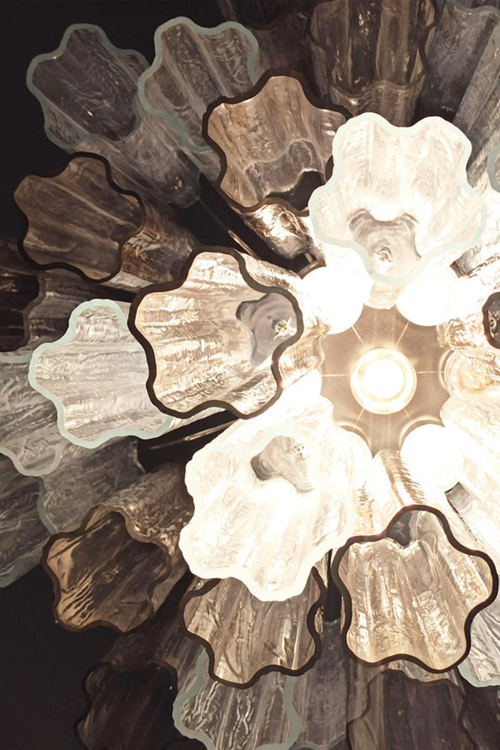 Murano Smoked Glass Tubes Chandelier