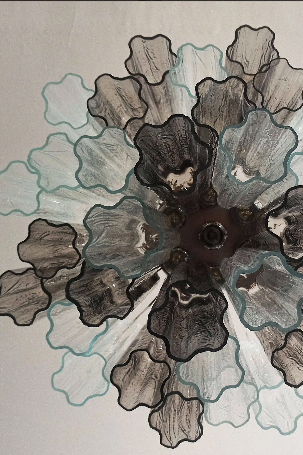 Murano Smoked Glass Tubes Chandelier