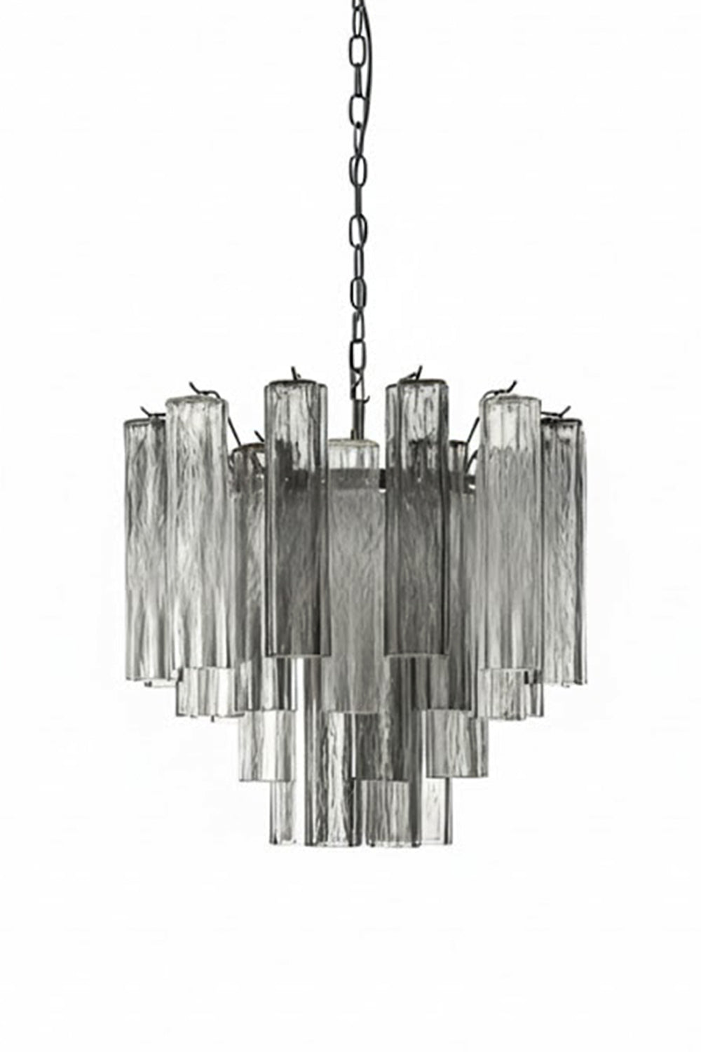 Murano Smoked Glass Tubes Chandelier