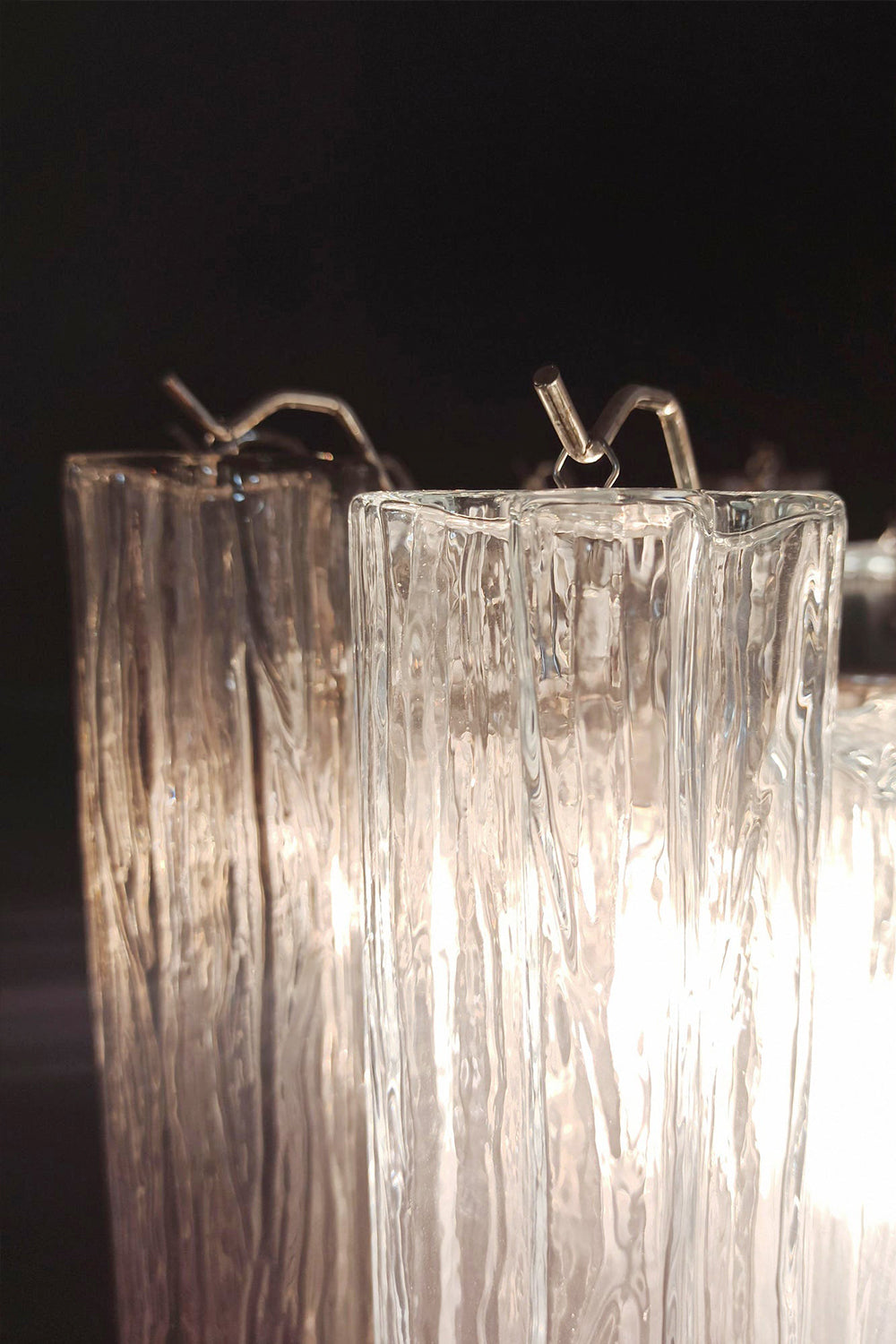 Murano Smoked Glass Tubes Chandelier