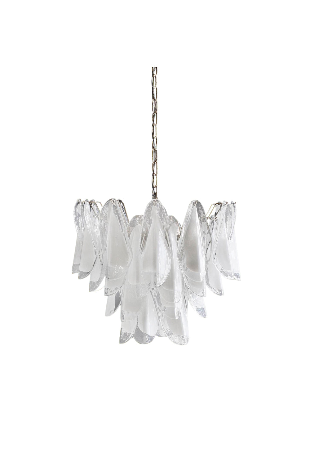 Murano White Petal Glass Chandelier